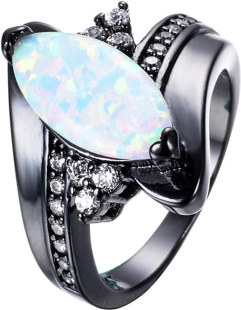 YIRAN Jewelry Ring, Hufeisen-Auge, 3 Diamanten, Unisex - Bild 1