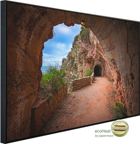 papermoon Infrarotheizung EcoHeat Felsentunnel Petrovac Bay mit Matt-Effekt in Bunt, App-Steuerung und Überhitzungsschutz - Bild 1