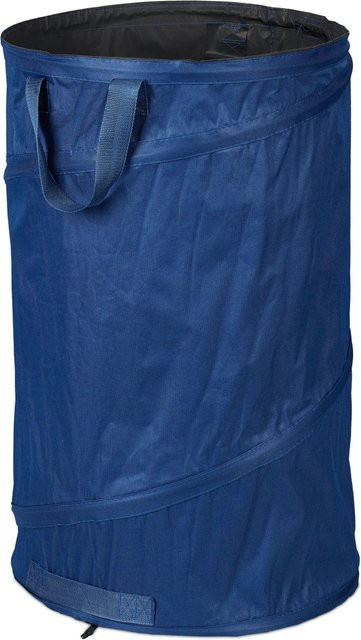 Relaxdays Laubsäcke 2er Set aus Polyester in Blau, wasserdicht und UV-beständig, Volumen: 120 l, Höhe: 72 cm, Breite: 45 cm - Bild 1
