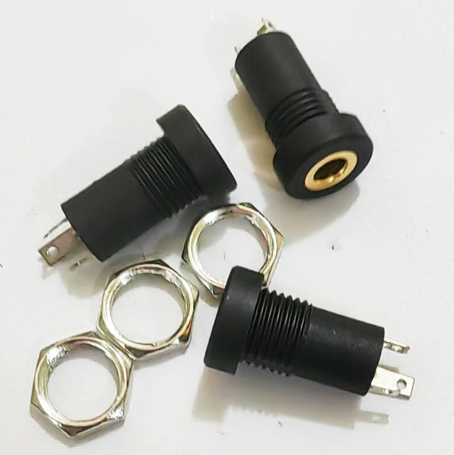 JCD 3,5mm Audio Jack Buchse Stereo Solder Panel Mount Kopfhörer Buchse in Schwarz mit 2/3/4 Pin Optionen und Mutter - Bild 1