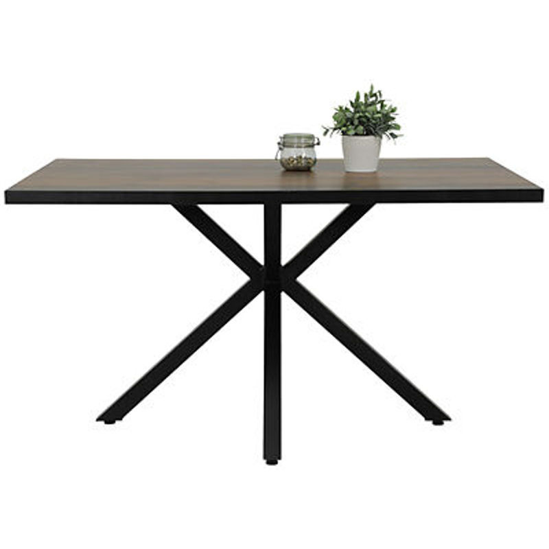 Esstisch Hela CLEO in Eiche Old Wood Nachbildung mit schwarz pulverbeschichtetem Gestell, B/H/T: 140 x 76 x 90 cm - Bild 2