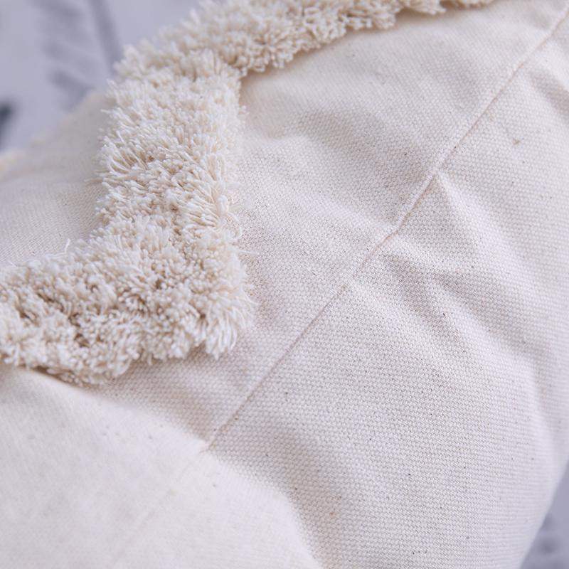 Handgefertigter Kissenbezug von Yiran Furniture im Boho-Design mit Quasten, Beige, B/B/H: 45 x 45 x 45 cm - Bild 2
