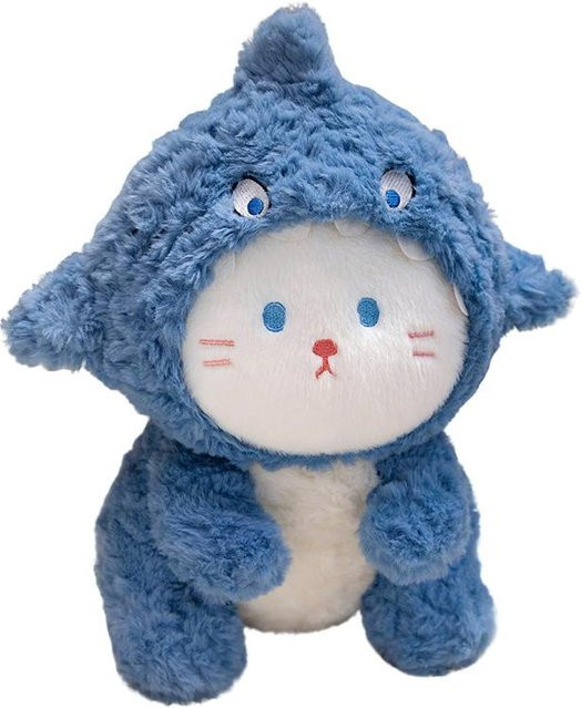 Yiran toy Blauer Hai Katze Puppe Plüschtier, Sitzend, ab 14 Jahren - Bild 1
