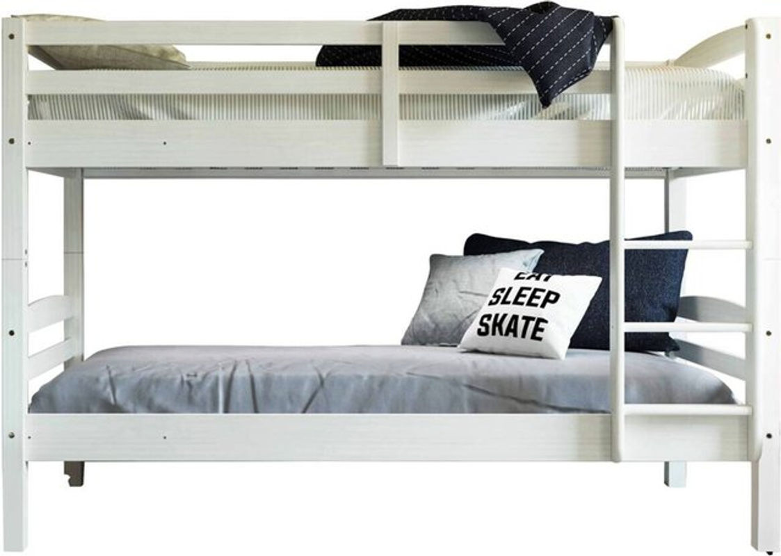 Inter Link Kinder Etagenbett Annika aus Kiefer Massivholz, Weiss lackiert, B/T/H: 90 x 200 x 146,5 cm - Bild 3