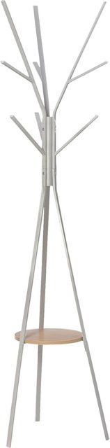 HOMCOM Garderobenständer aus Metall und MDF in Weiß mit 8 Haken und Ablage, B/T/H: 45 x 45 x 180 cm - Bild 1