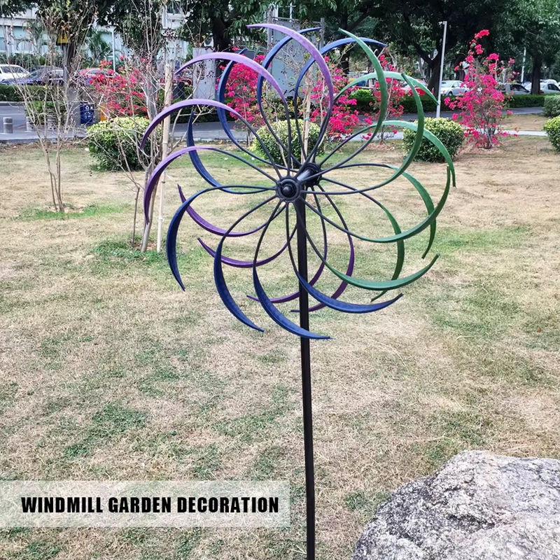 APWIKOGER Kinetische Windmühle aus Metall als rotierende 3D Skulptur für Garten und Hof - Bild 3