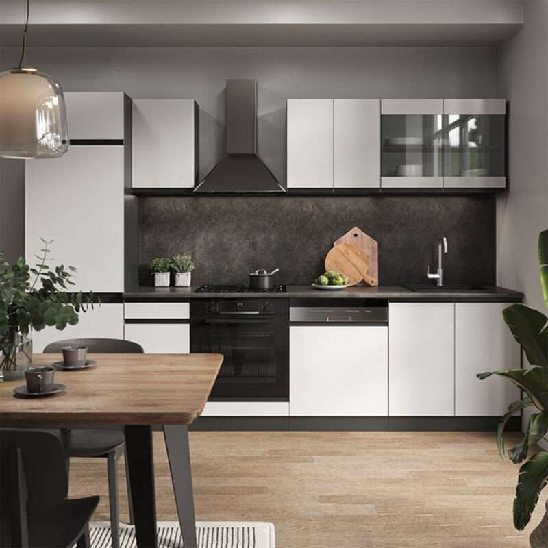 Vicco Küchenzeile R-Line J-Shape Einbauküche in Anthrazit und Weiß, Breite: 300 cm - Bild 2