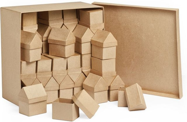 VBS Pappschachteln Haus in Braun, 40 Stück, B/T/H: 10,5 x 8,5 x 6,5 cm - Bild 1