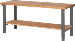 STIER Premium Höhenverstellbarer Werktisch mit Ablageboden, Farbe: Mehrfarbig, B/T/H: 200 x 70 x 79-114 cm - Bild 1