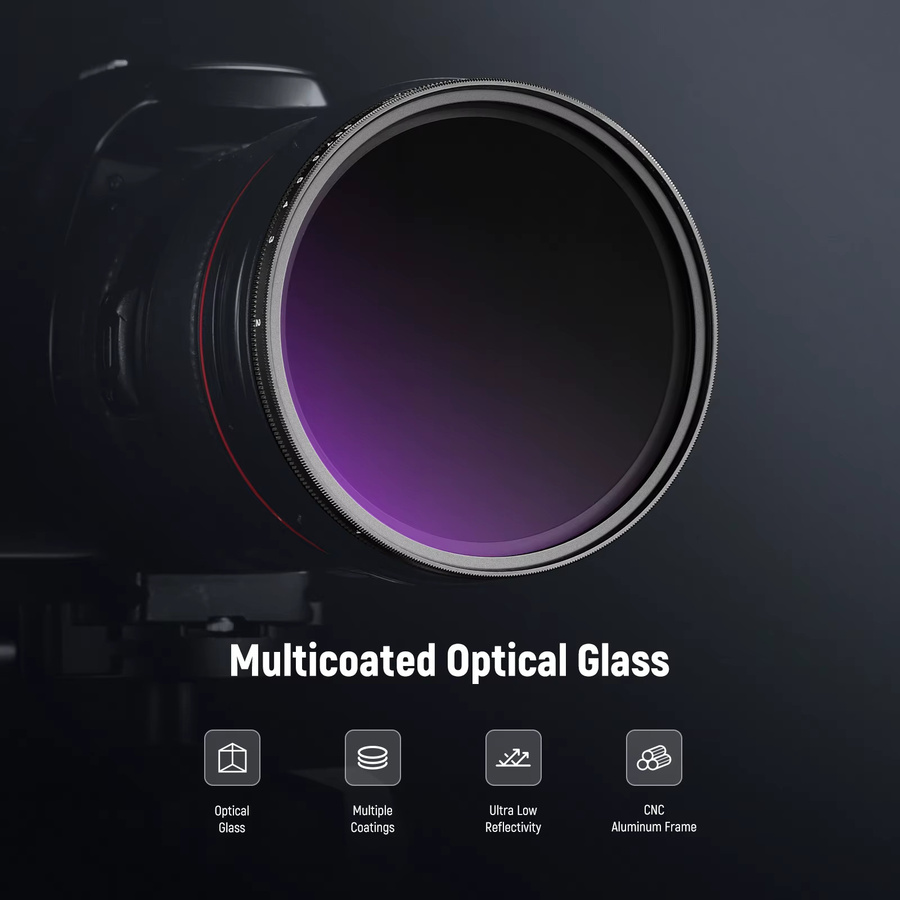 NEEWER ND2-400 variabler ND-Filter 67 mm in Schwarz mit Objektivdeckel, Umhängeband und Reinigungstuch aus optischem Glas - Bild 5
