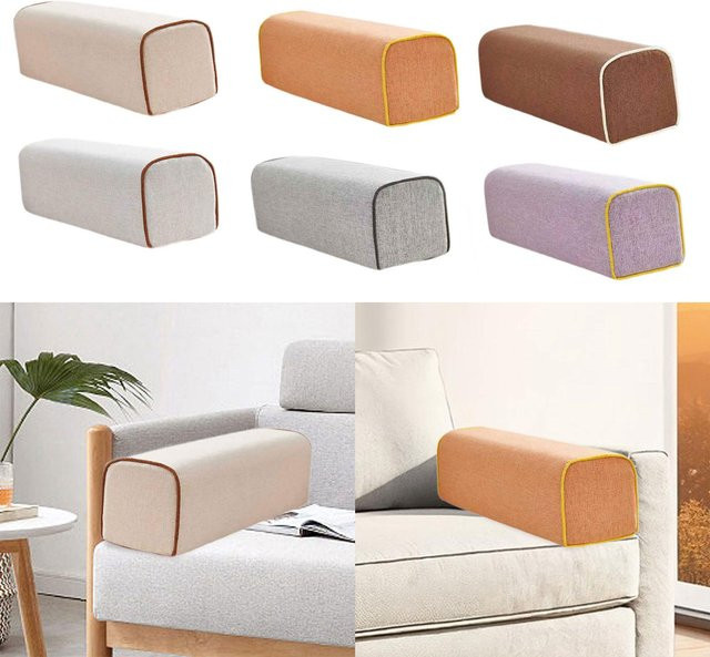 Waschbares Couch-Armlehnenkissen von Kesoto in Beige mit hochdichtem Schaumstoff, B/T/H: 50 x 15 x 15 cm - Bild 1