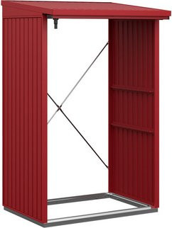 Ecostar Kaminholzregal Trend-V aus Metall in Rot, B/H/T: 112,7 x 198 x 102,5 cm - Bild 1