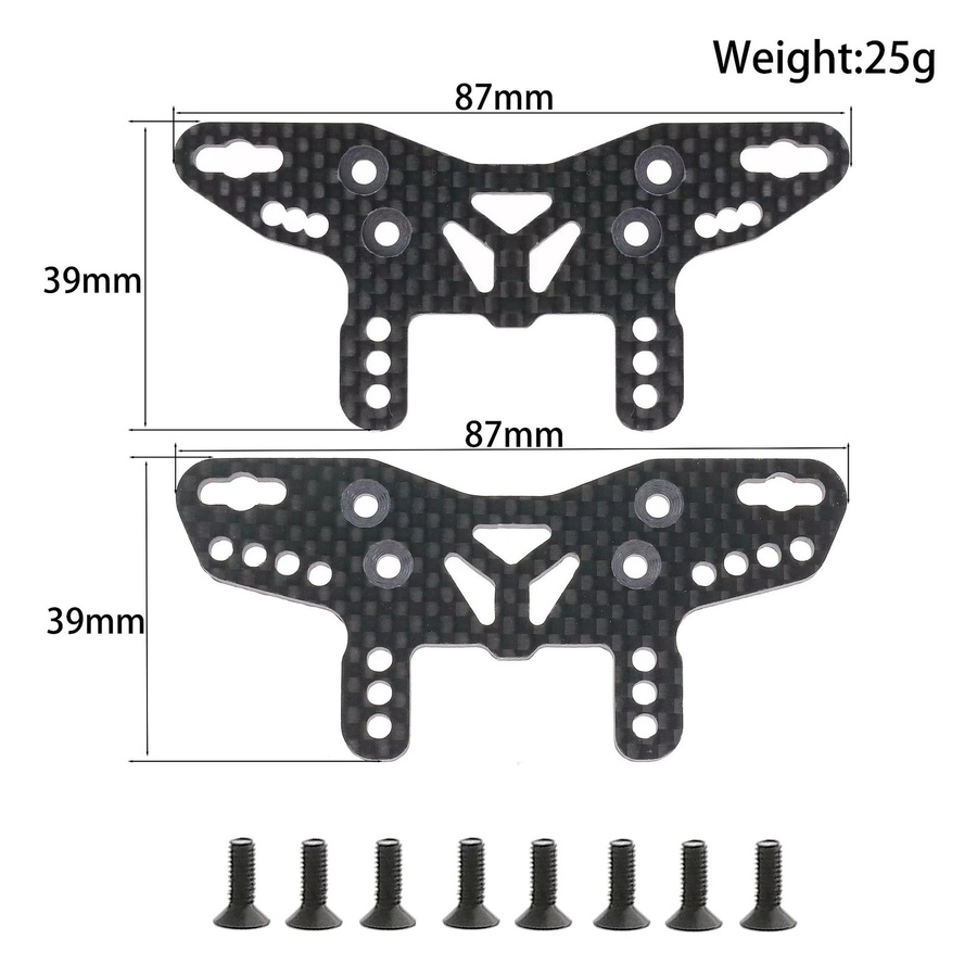 Tamiya Carbonfaser-Stoßdämpferplatten, 2-teiliges Set, 1:10 - Bild 2