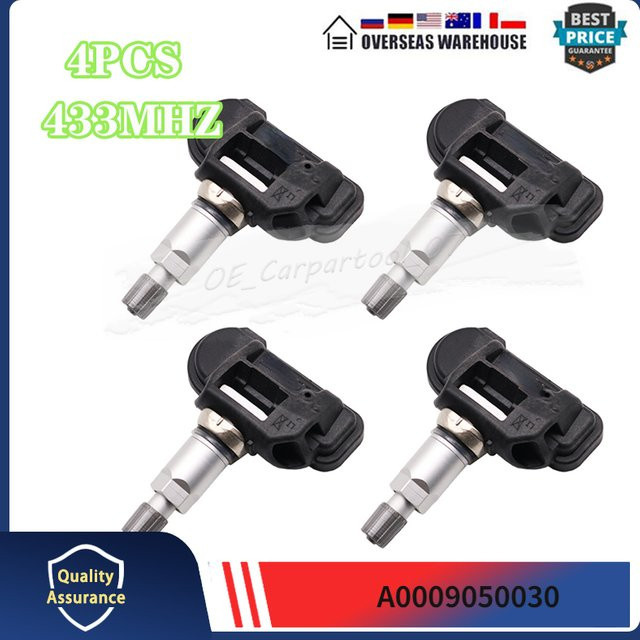 4er-Set GANGLE Reifendruckmonitor Sensoren TPMS 433MHz in Schwarz für Mercedes-Benz A-Klasse S-Klasse W176 W246 W205 GLE GLK - Bild 1