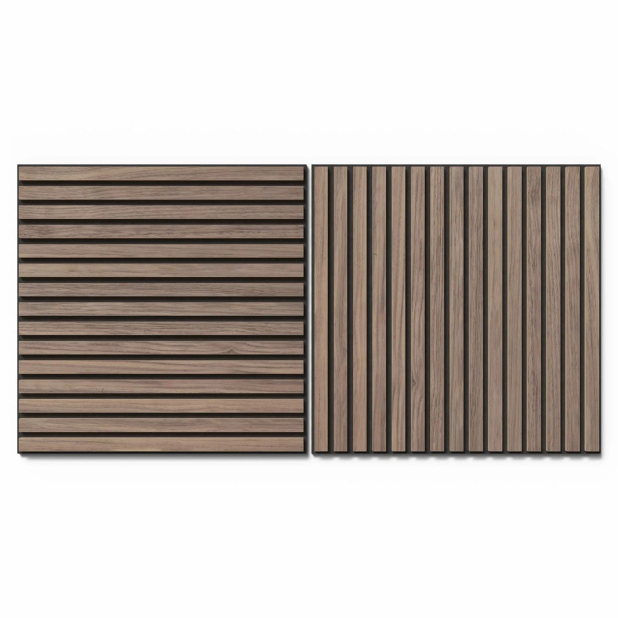 Denpanels Akustikpaneel Wandverkleidung Walnuss Natur mit schwarzem Akustikfilz, Breite: 60 cm, 2 Stück - Bild 2