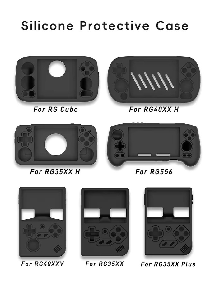 DATA FROG Weiche Silikonhülle in Schwarz für ANBERNIC RG35XX PLUS, RG556, RG40XXV und RG40XX H Spielkonsolen - Bild 3