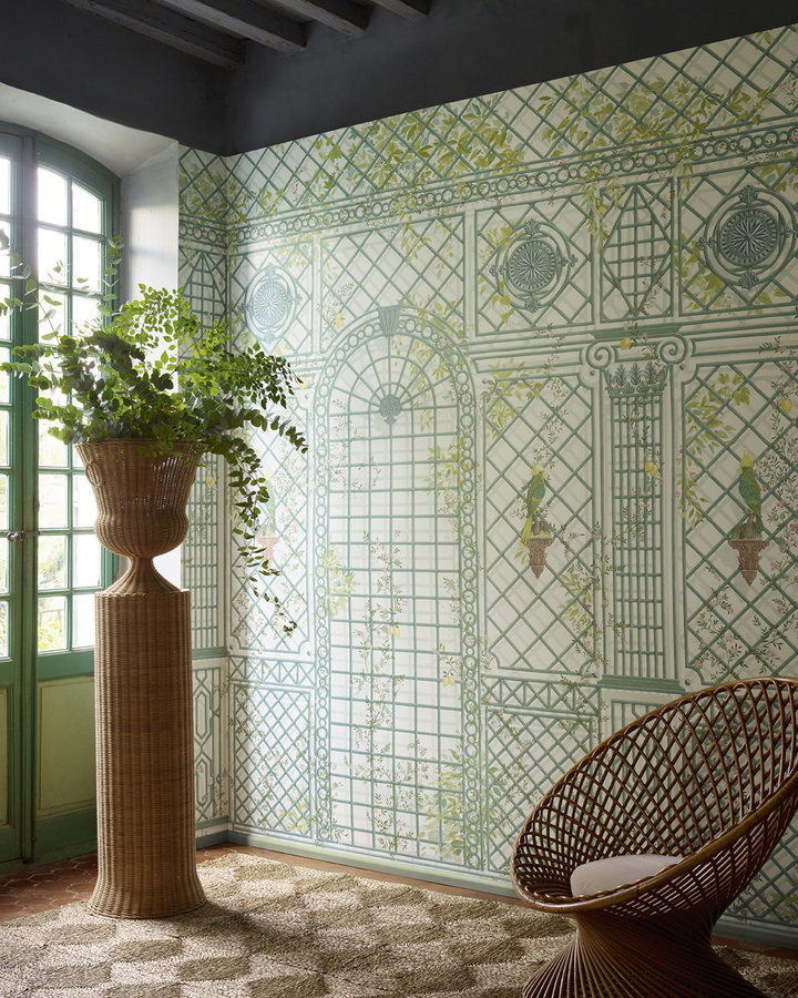 Manuel Canovas Mural L'Orangerie - Paon Wandtattoo in Grün und Multicolour, B: 330 cm, H: 70 cm - Bild 2
