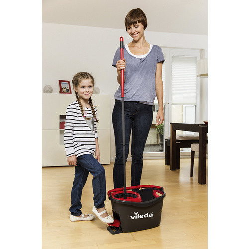Vileda Turbo EasyWring & Clean Wischmop Komplettset in Grau, Rot und Schwarz - Bild 4