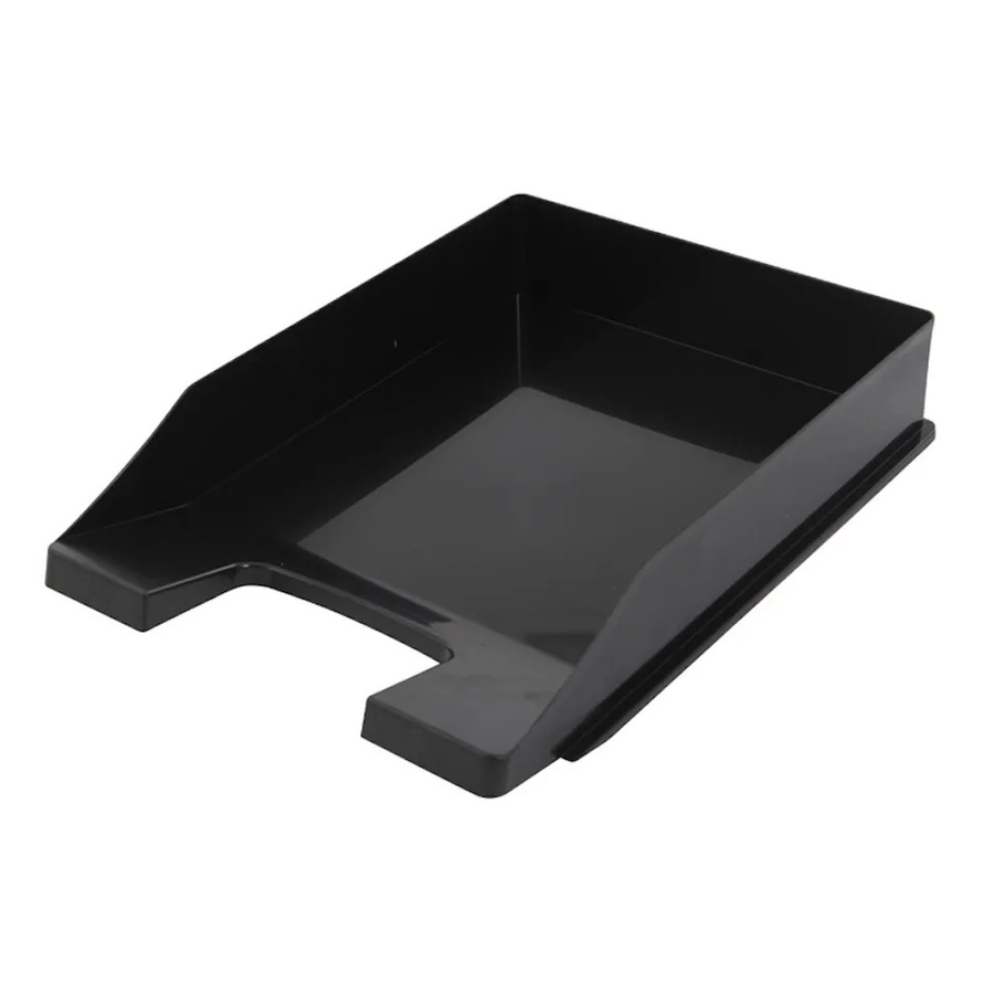 PROREGAL Stapelbare Briefablage aus Kunststoff für DIN A4, 10 Stück, Schwarz, H x B x T: 6,5 x 25,5 x 34,8 cm - Bild 2
