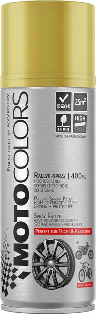 MotoColors Spraylack Ralley Felgengold, 400ml Sprühfarbe in Gold, wetterfest und schnelltrocknend - Bild 1