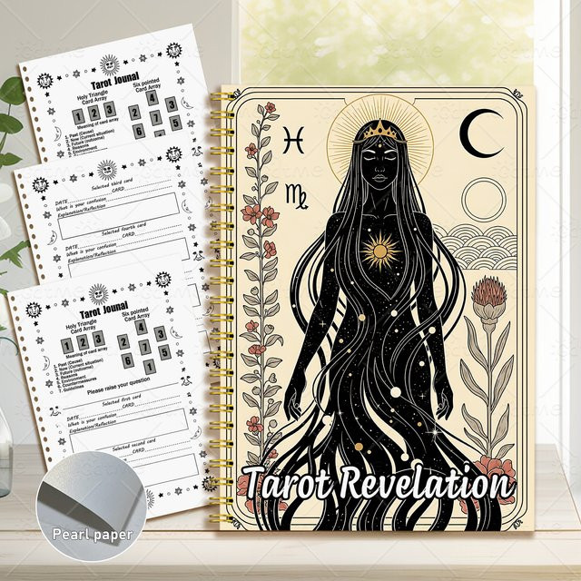 Tarot-Offenbarungen Notizblock mit 50 Blatt und Tabs, A5 Wahrsage-Notizblock für Damen und Herren - Bild 1