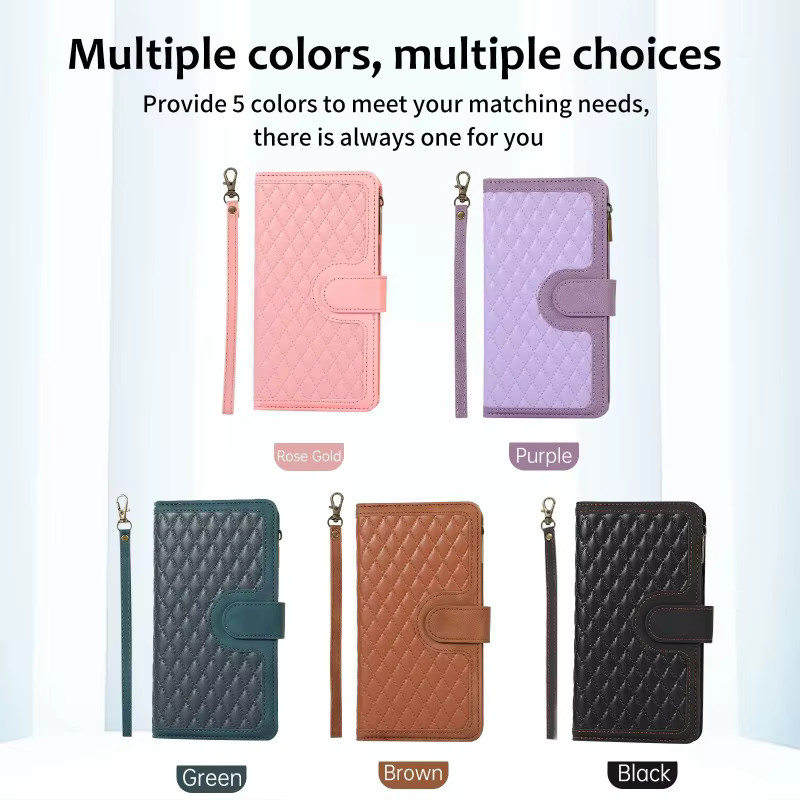 Luxus Leder-Umhängetasche und Brieftasche für Samsung Galaxy S24 S23 S22 Ultra Plus A54 A34 A25 A15 A14 5G in Schwarz und Lila - Bild 5