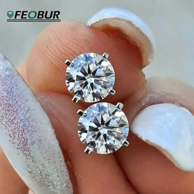 FEOBUR Ohrstecker 925 Silber, Diamant, Unisex - Bild 1