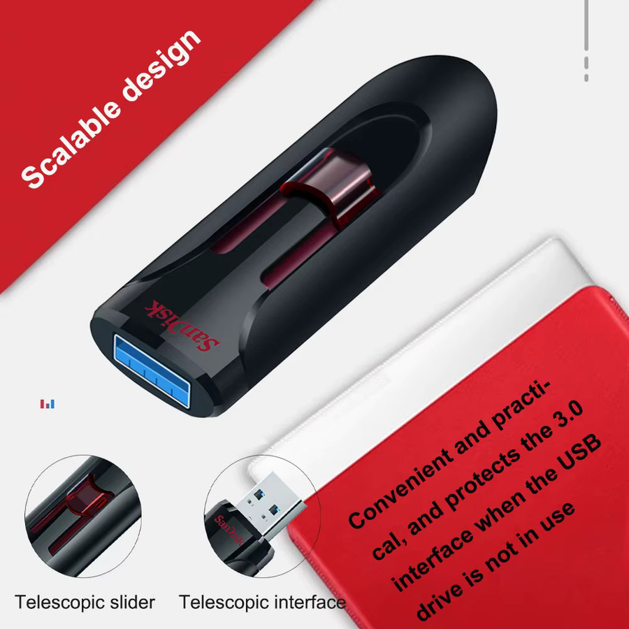 SanDisk Cruzer Glide USB 3.0 Flash Drive CZ600 Black - Bild 5