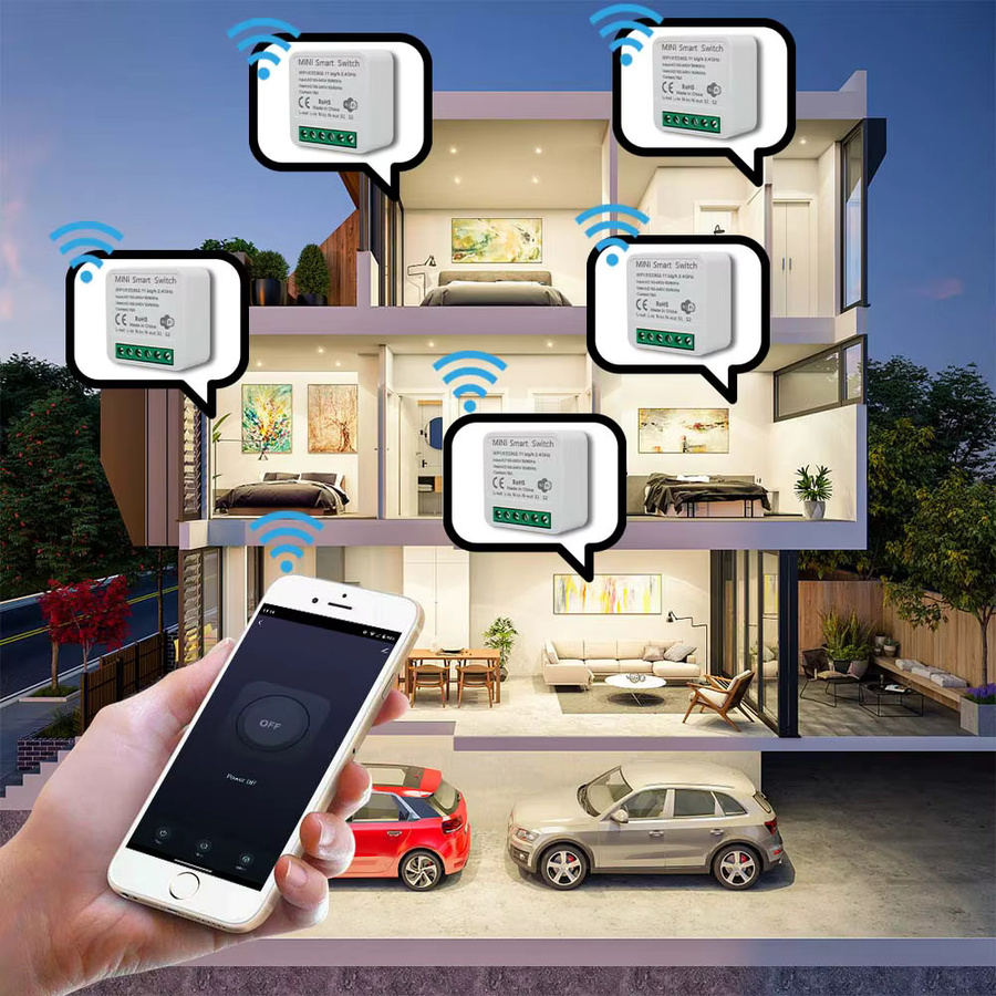 5er-Set Tuya Smart Switch WiFi Version mit Power Monitor, 2-Wege App-Steuerung, kompatibel mit Amazon Alexa und Google Assistant, Weiß - Bild 2