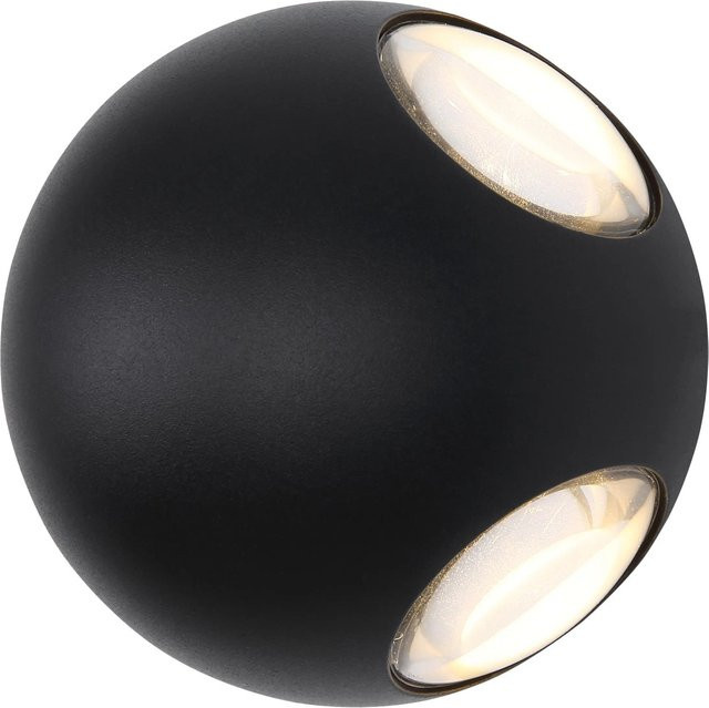 Globo Außenleuchte Slice aus Aluminium mit LED in Schwarz Matt, Durchmesser: 11 cm - Bild 1