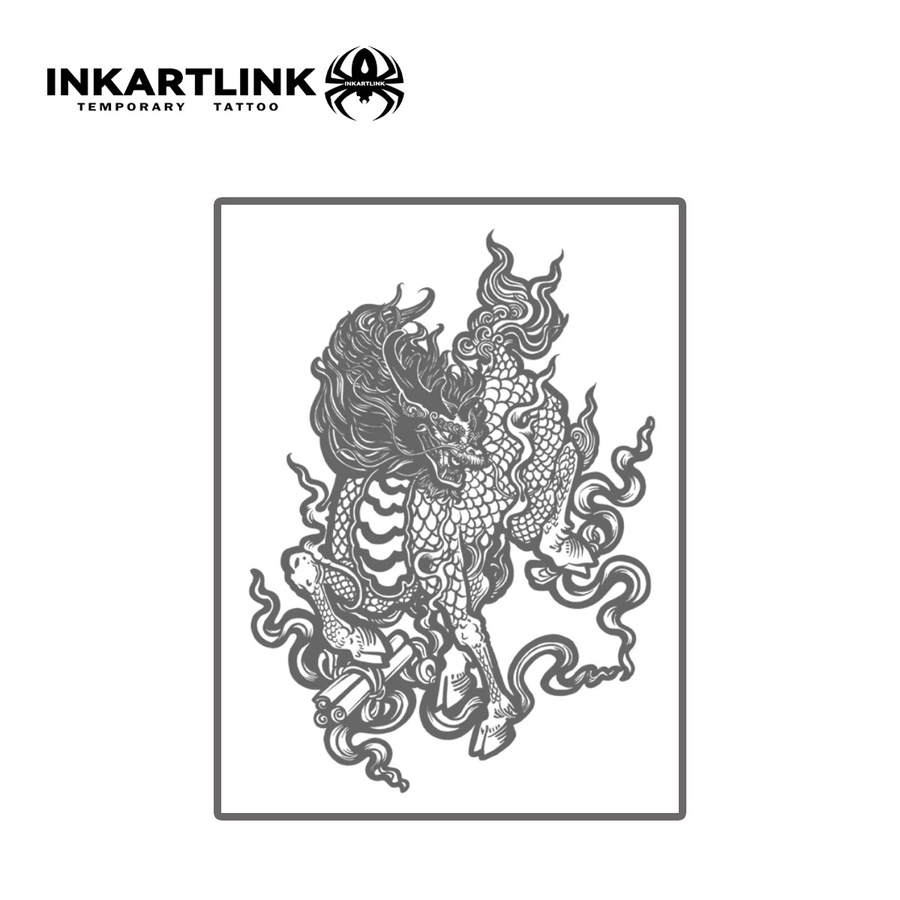 INKARTLINK Kirin Xiangyun Tattoo-Patch, temporäres Tattoo, wasserfest - Bild 3