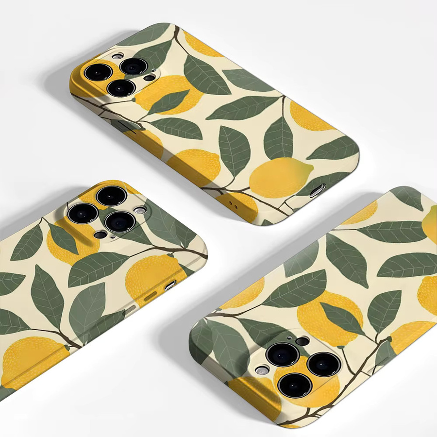 Potdemiel Handyhülle Zitronenzweig und Frucht mit doppelschichtiger Rückabdeckung, kompatibel mit iPhone 11 bis iPhone 18 Pro Max, Multicolor - Bild 3