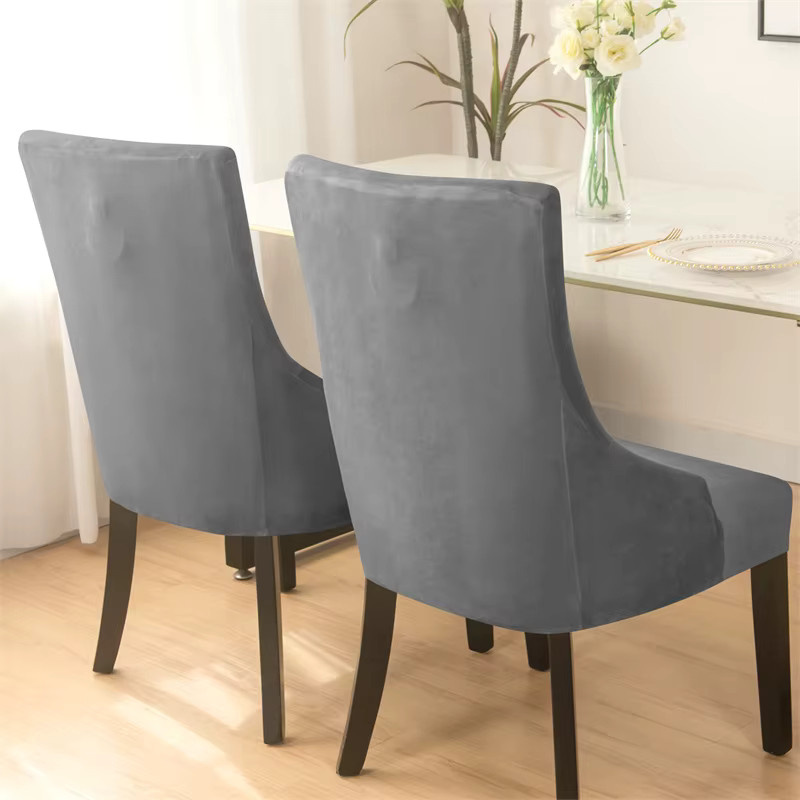 WANERQU Samt-Esszimmerstuhlbezug aus elastischem Stretch-Spandex für Stühle mit hoher Rückenlehne und Sessel - Bild 3