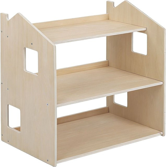 Relaxdays Kinderregal aus MDF und Sperrholz in Hausform, Montessori-inspiriert für das Kinderzimmer, B/T/H: 59 x 61 x 39 cm - Bild 1