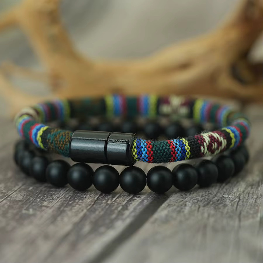 diffone Armband-Set, Stoff, Schwarz, Herren, Böhmisch - Bild 2
