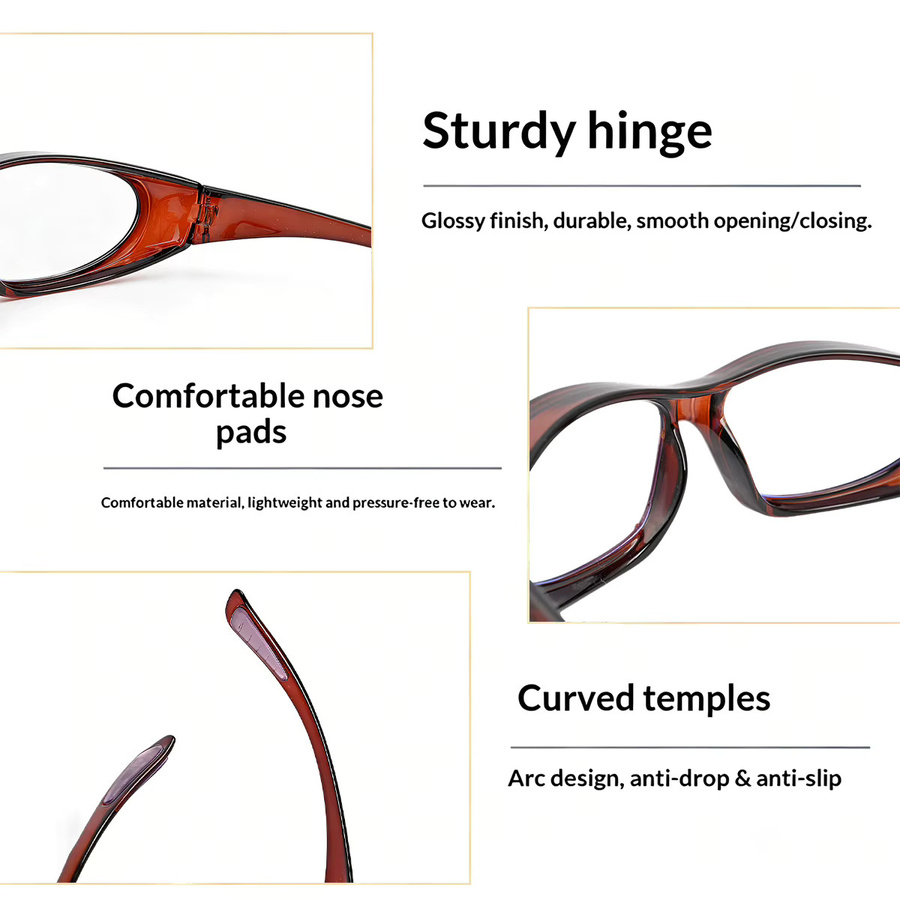 VOPHA Anti-Sand-Windschutzbrille HM4 mit klarem Glas und braunem Gestell für Outdoor-Sport und Arbeit - Bild 6