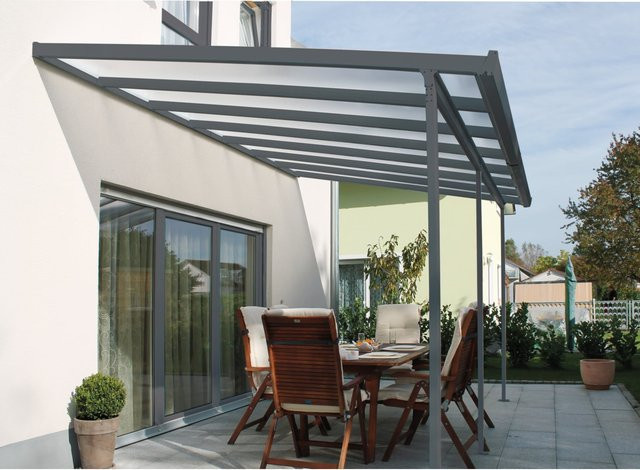 Gutta Terrassenüberdachung Lean-to in Anthrazit, B/T: 306 x 306 cm - Bild 1