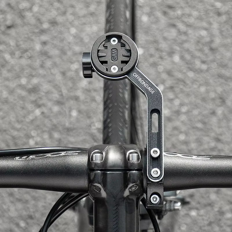 OFFBONDAGE Fahrradlichthalter HD3-1000 aus Aluminium in Schwarz mit GoPro-Halterung und Kompatibilität für IGS, Garmin, Bryton und Cateye Computerhalterung - Bild 2