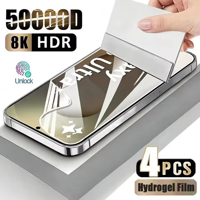 4er-Pack Hydrogel Displayschutz für Samsung S26 Ultra, S25 Ultra, S25 Edge und S24 Plus, transparent, vollflächiger Soft-Film - Bild 1