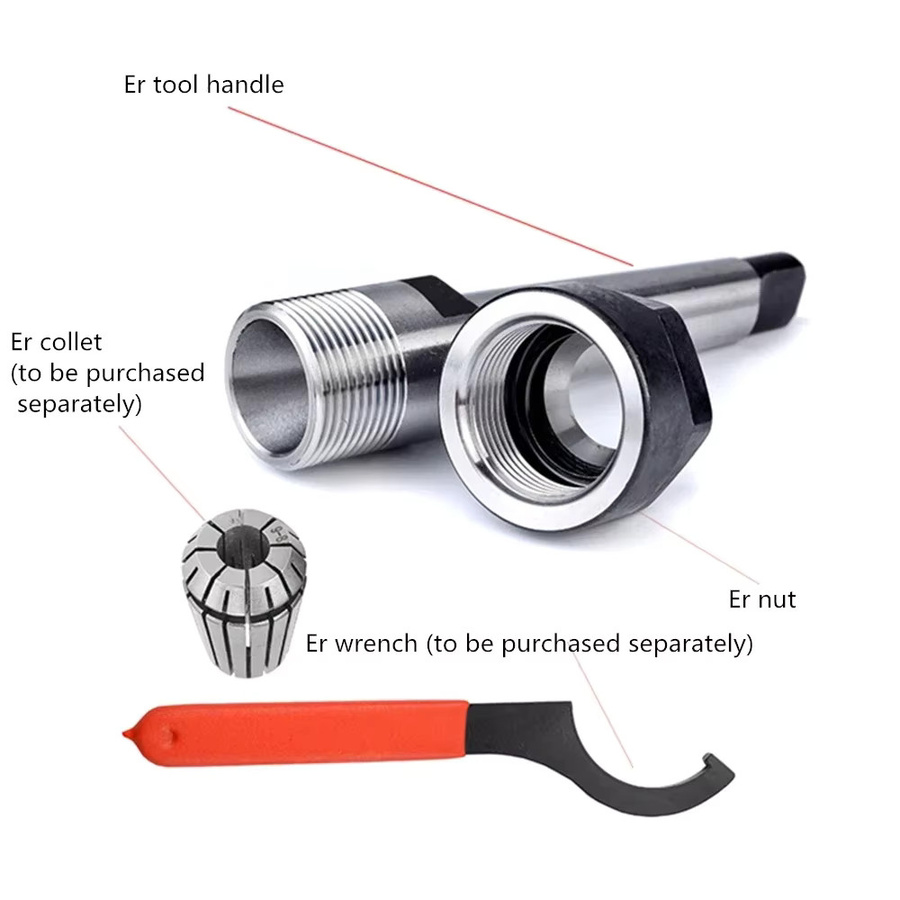 SYS CNC Spannzangenhalter mit 0,005 mm Genauigkeit für Morsekegel und ER-Spannzangen in Silber - Bild 2