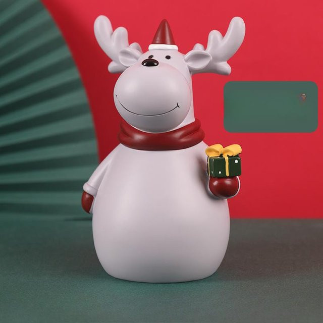 Yiran Furniture Weihnachts-Sparschwein aus Kunststoff für Kinder und Erwachsene in Braun, Grau oder Weiß - Bild 1