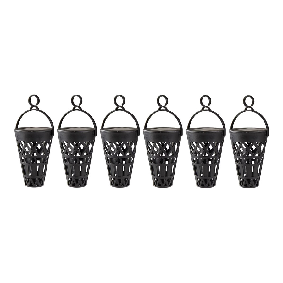 6er Set Viva Domo Solar-LED-Laternen im marokkanischen Stil, Schwarz, Warmweiß - Bild 2