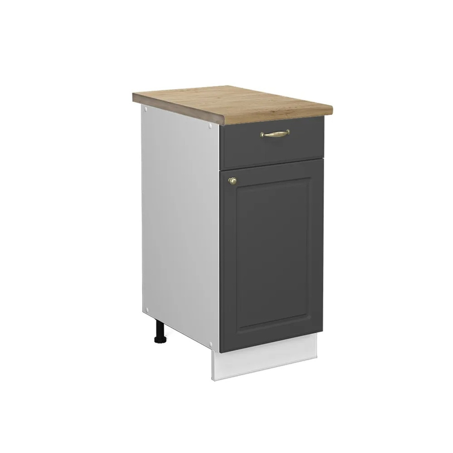 Vicco Küchenunterschrank Fame-Line in Anthrazit-Gold/Weiß mit Eiche-Optik, B/T/H: 40 x 60 x 82 cm - Bild 2
