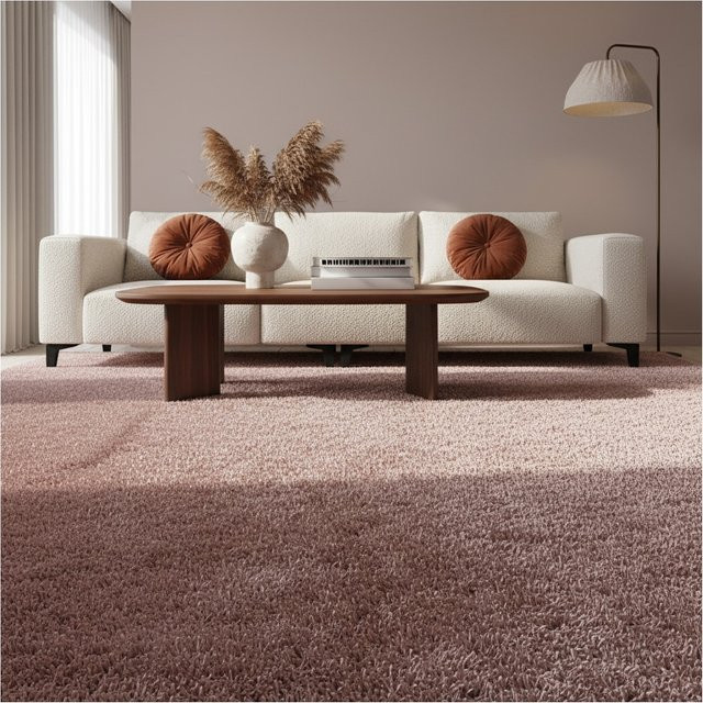 Hochflor Teppich SPREE von Kadima Design in Rosa, einfarbig, B: 140 cm, T: 200 cm - Bild 1