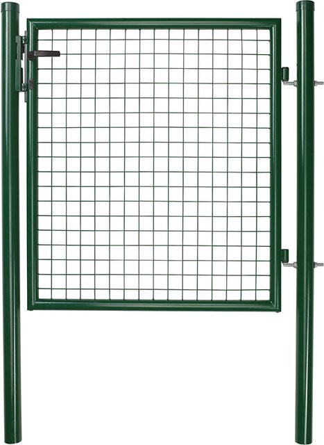 Wellengitter-Einzeltür aus Stahl in Grün, B: 100 cm, H: 100 cm - Bild 1