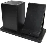 Deflecto Tischorganizer mit Qi-Ladefunktion in Schwarz aus PU-Leder und Kunststoff - Bild 1