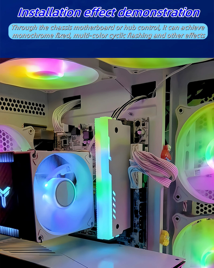 CX FUTRUE Aluminium Desktop-Speichermodul Wärmeableitungsweste mit ARGB-Lichteffekt, Weiß - Bild 2
