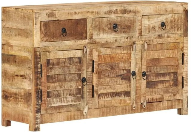 vidaXL Sideboard aus Massivholz Mango in Braun im Retro-Design B/T/H: 110 x 30 x 65 cm - Bild 1