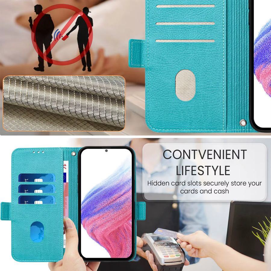 Leder Handyhülle mit Blumenmuster als Brieftasche für Realme 13 12 11 Pro Plus 5G C75 C67 C65 C63 C55 C21Y Green Magnetisches Flip-Cover - Bild 3