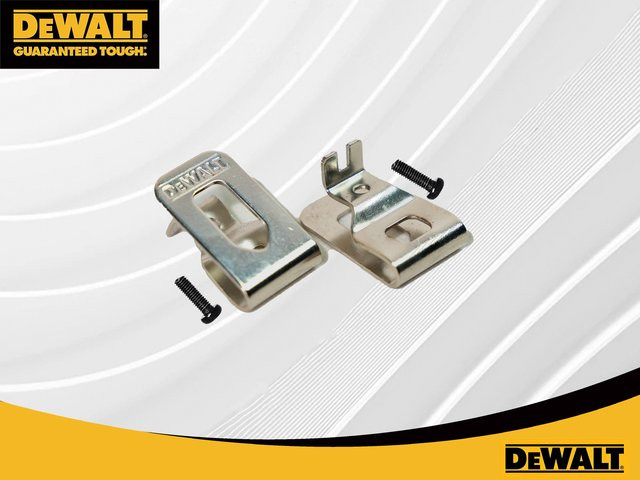 DeWalt Original Elektro-Bohrmaschinen-Gürtelclip-Haken in Silber mit Schrauben für 18V und 20V Akku-Bohrmaschinen - Bild 1